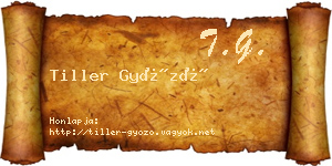 Tiller Győző névjegykártya